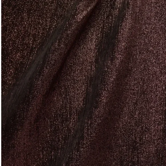 ADRIANNA PAPPEL Darkened Red Metallic Plus Size Cocktail Dress NWT - Picture 5 of 10